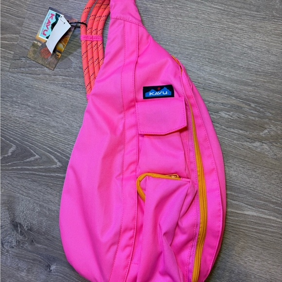 Kavu Handbags - Kavu Vibrant Pink Sling Bag with Orange Details